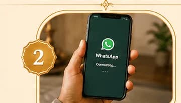 WhatsApp Connect — step 2 of how Upaasak Yatra works