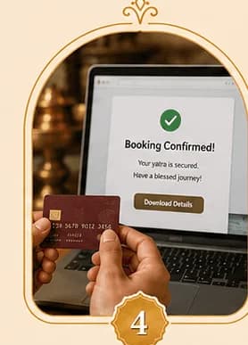 Confirm Booking — step 4 of how Upaasak Yatra works